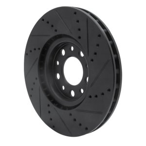 Chrysler 200 Brake Rotor (1) - Front Left - R1 Concepts - Drilled & Slotted - Black - `13-`23